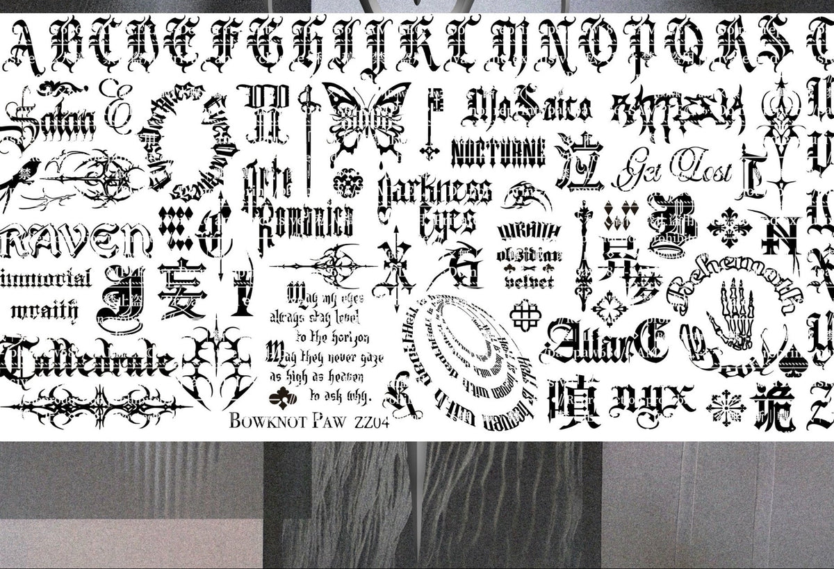 Gothic Letter & Symbol Stamping Plate(with scraper)