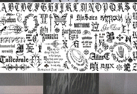 Gothic Letter & Symbol Stamping Plate(with scraper)