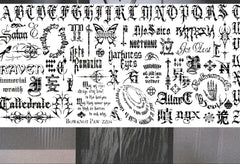 Gothic Letter & Symbol Stamping Plate(with scraper)