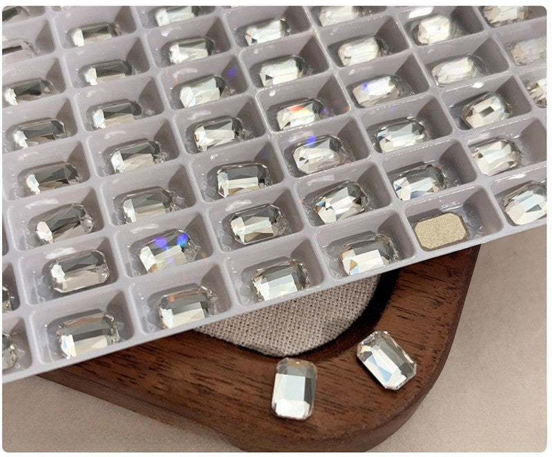 Rectangular Octagonal K9 Crystal nail art rhinestone flat back