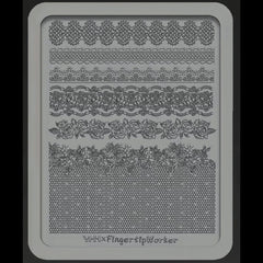 3D Lace & Rose Silicone Nail Mould