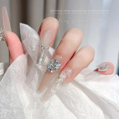 Pre-made Diamond Rhinestone Cluster Nail Decoration 2pcs