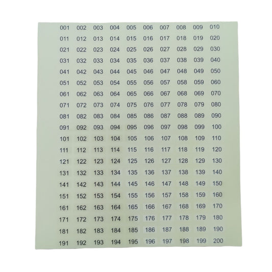 Number Sticker 0.5 x 1 cm #1-#400