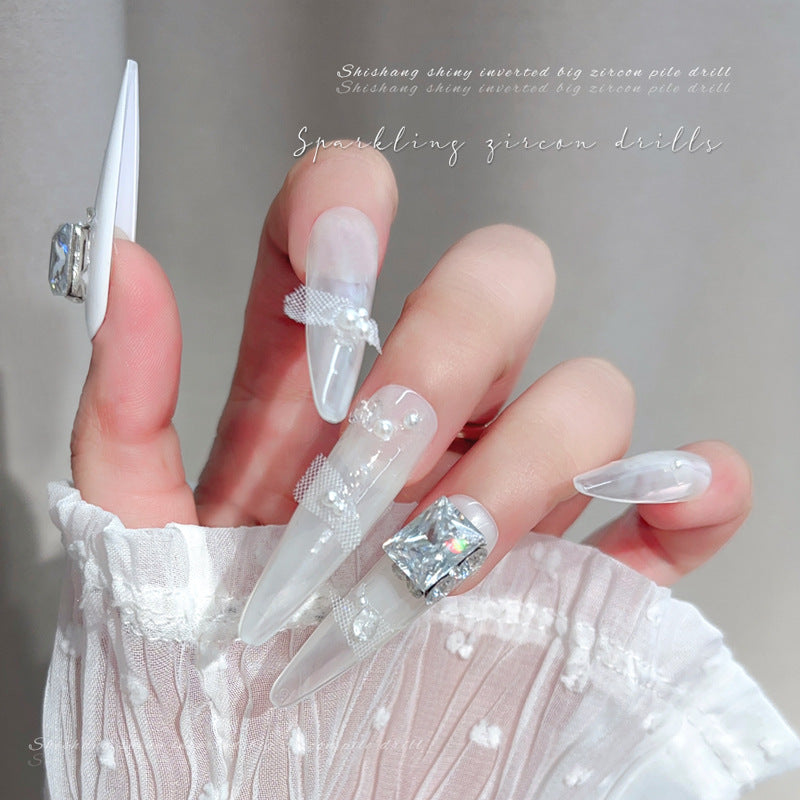 Pre-made Diamond Rhinestone Cluster Nail Decoration 2pcs