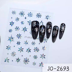 Decorative Nail Sticker Silver - Snowflake, Butterfly