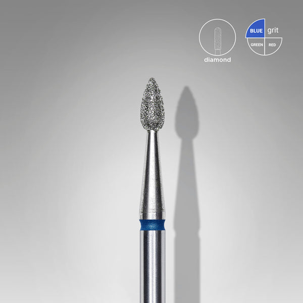[Staleks] Diamond nail drill bit drop blue EXPERT head diameter 2.3 mm / working part 5 mm