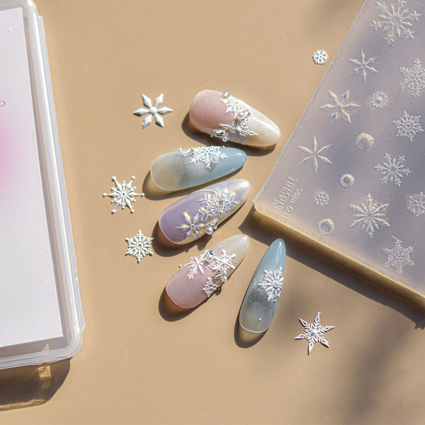 3D Silicone Nail Decor Moulding Snowflakes Mould Stamping Design