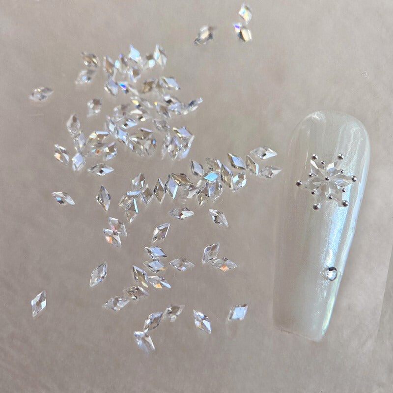 Rhombus-shaped  flat back zircon nail art embellishments 50 pcs