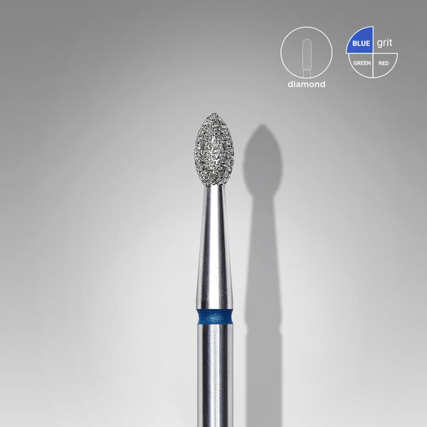 [Staleks]Diamond nail drill bit pointed bud blue EXPERT head diameter 2,5 mm / working part 4,5 mm