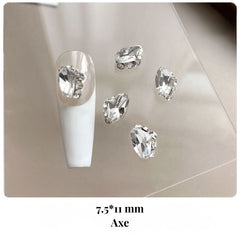 Pre-made Diamond Rhinestone Cluster Nail Decoration 2pcs
