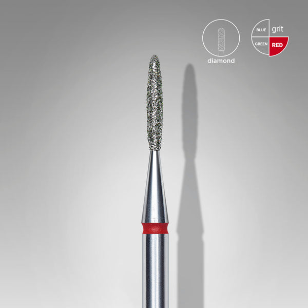 [Staleks]Diamond nail drill bit flame EXPERT head diameter 1,4 mm / working part 8 mm