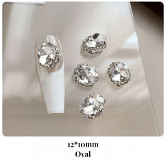 Pre-made Diamond Rhinestone Cluster Nail Decoration 2pcs