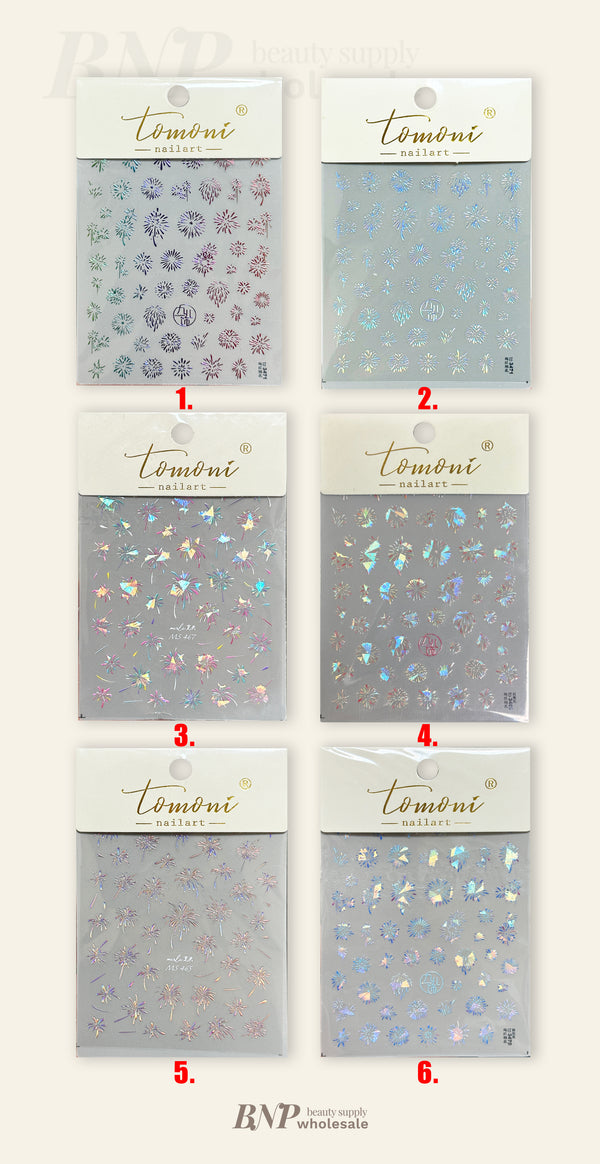 [generic] Fireworks Nail stickers (6 styles)