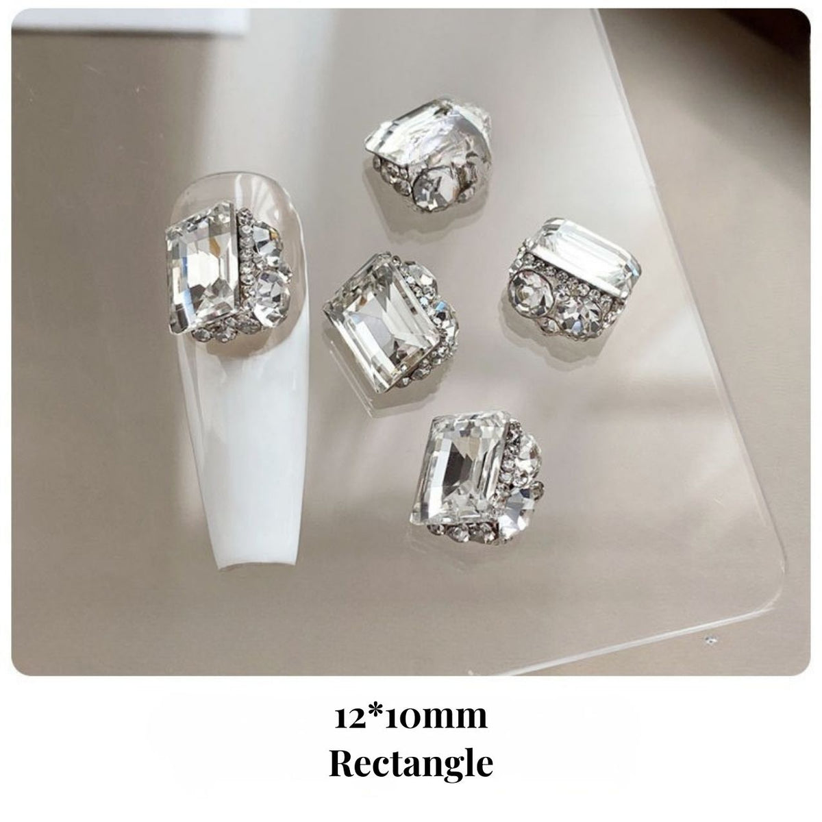 Pre-made Diamond Rhinestone Cluster Nail Decoration 2pcs