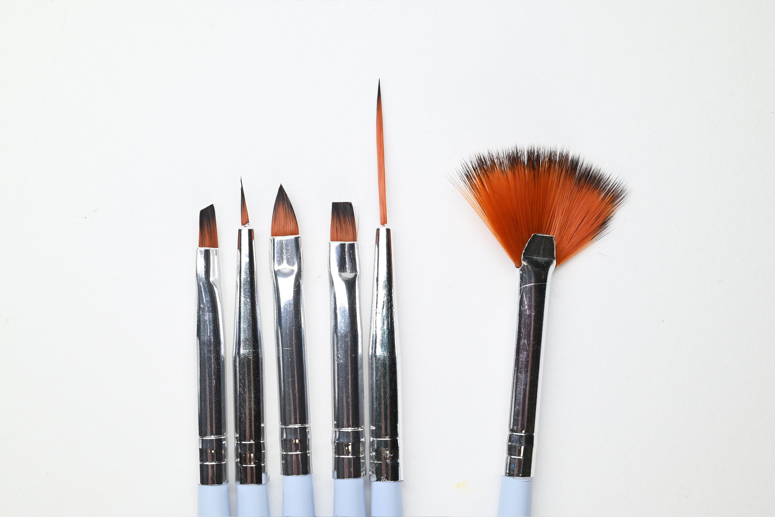 Nail Art Gel Brush Set (6pcs Baby Blue)