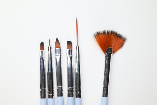 Nail Art Gel Brush Set (6pcs Baby Blue)