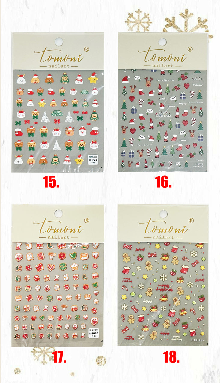 [generic] Christmas Nail stickers (36 styles)