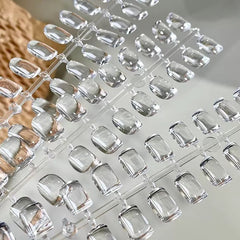 Flat Back Short Round Square Nail Tips For Color Display x 160pcs