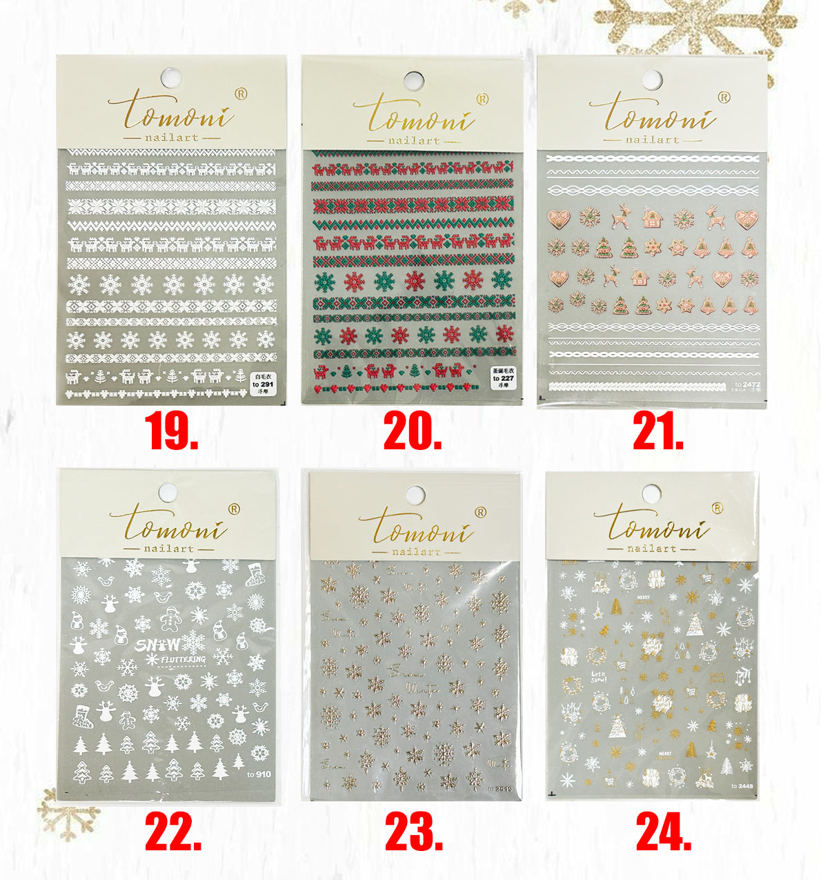 [generic] Christmas Nail stickers (36 styles)