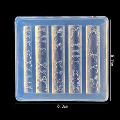 3D Mix Bows Nail Stencils Silicone Molds Carving Bow Knots Design Template Art Accessories Tools for Charms Art Decorations