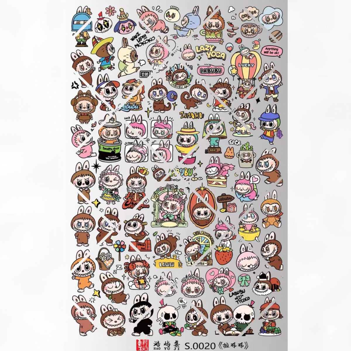 Collection of cartoon character stickers on a white background