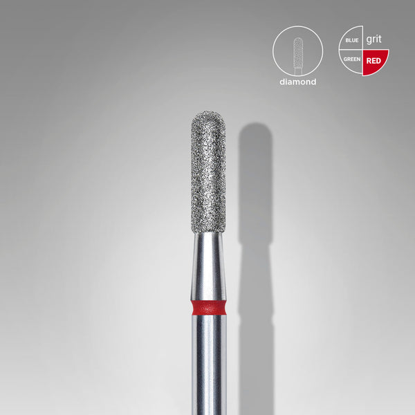 [Staleks]Diamond nail drill bit rounded cylinder EXPERT head diameter 2,3 mm / working part 8 mm