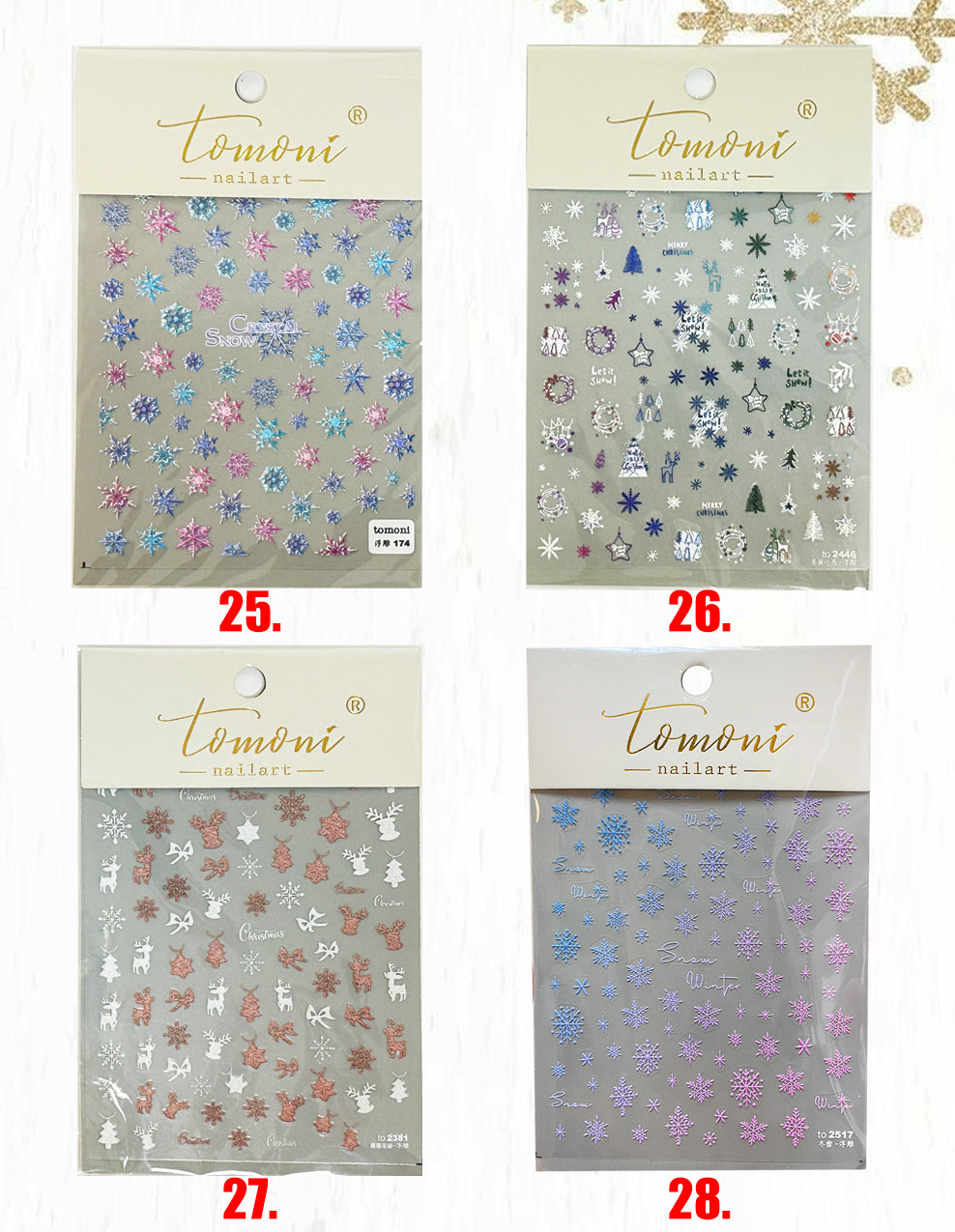 [generic] Christmas Nail stickers (36 styles)