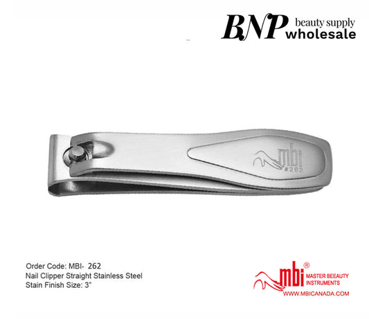 [mbi]-262 Nail Clipper Straight Stainless Steel Satin Finish Size: 3”