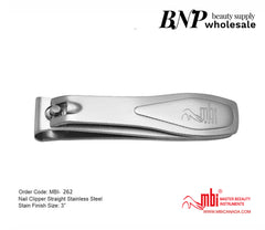 [mbi]-262 Nail Clipper Straight Stainless Steel Satin Finish Size: 3”