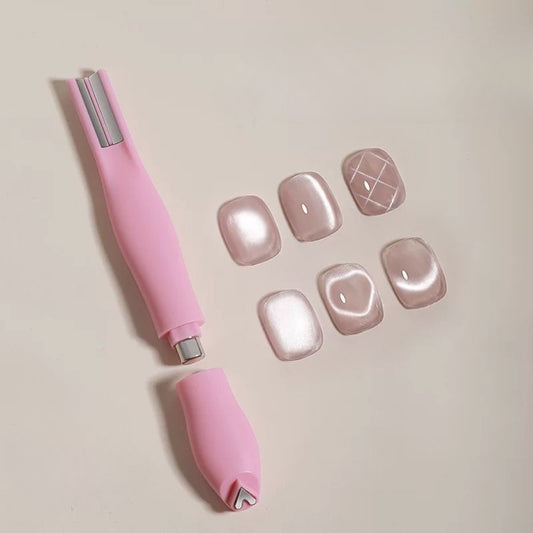 3 in 1 Cat Eye Nail Magnet, Versatile Magnet Tool for Cat Eye Gel Polish Heart Shaped Round Multifunctional Accessories