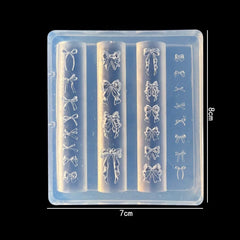 3D Mix Bows Nail Stencils Silicone Molds Carving Bow Knots Design Template Art Accessories Tools for Charms Art Decorations