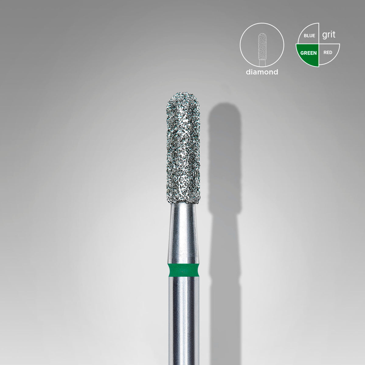 [Staleks]Diamond nail drill bit rounded cylinder EXPERT head diameter 2,3 mm / working part 8 mm