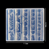 3D Mix Bows Nail Stencils Silicone Molds Carving Bow Knots Design Template Art Accessories Tools for Charms Art Decorations