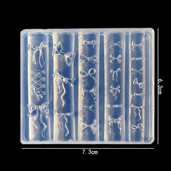 3D Mix Bows Nail Stencils Silicone Molds Carving Bow Knots Design Template Art Accessories Tools for Charms Art Decorations
