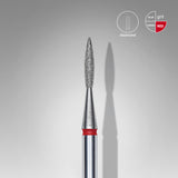[Staleks]Diamond nail drill bit pointed flame EXPERT head diameter 1,6 mm / working part 8 mm