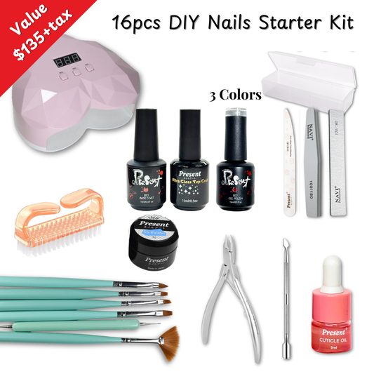 Starter Nail Kit 16pcs DIY Gel Nail Kits | Retail $135+tax!
