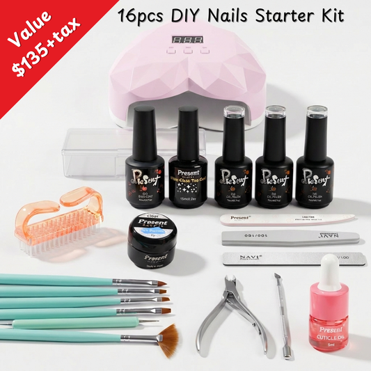 Starter Nail Kit 16pcs DIY Gel Nail Kits | Retail $135+tax!