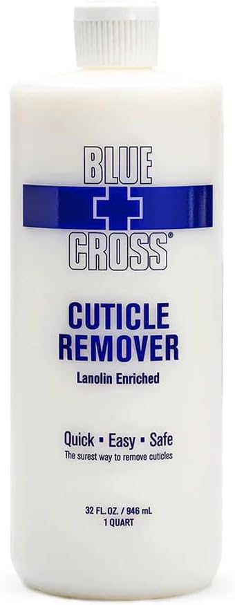 Blue Cross Cuticle Remover Lanolin, Quick and Easy Nail Care Treatment Manicures and Pedicures 32oz