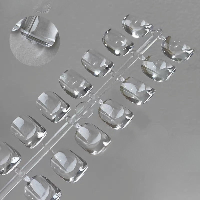 Flat Back Short Round Square Nail Tips For Color Display x 160pcs