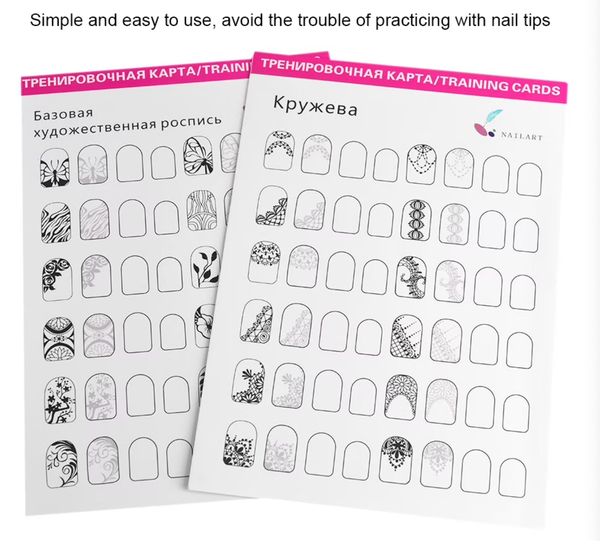Drawing Painting Exercise Books Tool Nail Art Practice Template Learning12-sheet