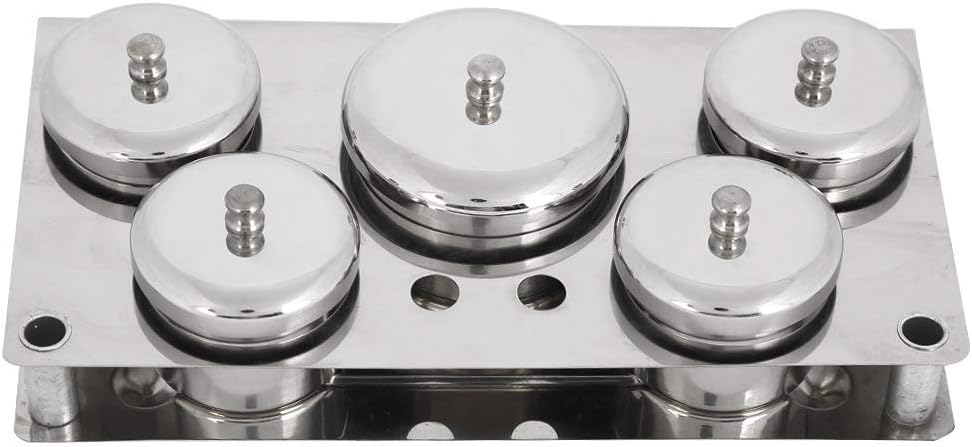 FILFEEL Nail Art Tools, 5pcs Stainless Steel Disinfection Case for Mini Powder & Liquid Set Cans Storage Box Compact Manicure Tools