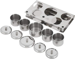 FILFEEL Nail Art Tools, 5pcs Stainless Steel Disinfection Case for Mini Powder & Liquid Set Cans Storage Box Compact Manicure Tools