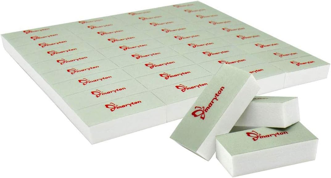 Disposable Nail Shine Buffers Kit - Green Side for Buffing, White Side for Shinning, 36 Count