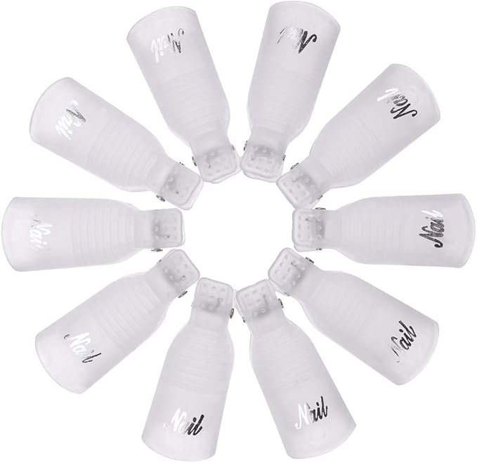 50 Pcs Nail Art Acrylic Nail Polish Remover Clip Cap
