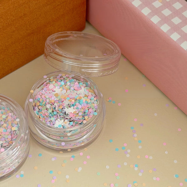 Macarons Nail Glitter Mini Stars Hearts mix style