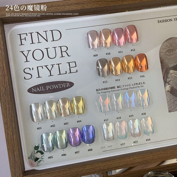 Chrome Powder Set With Sample Book 24 Colors