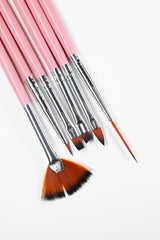 Gel Nail Brush Set (6Pcs Pink)