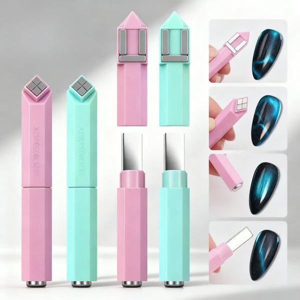 4 in 1 Cat Eye Nail Magnet, Versatile Magnet Tool for Cat Eye Gel Polish Rhombus Multifunctional Accessories