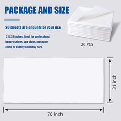 Disposable Bed Sheets Bed Cover for SPA Tattoo Massage Table Hotels Non Woven Fabric 80x180cm White 20Pcs