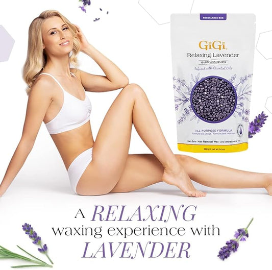 GiGi Hard Wax Beads for Hair Removal 14 oz Relaxing Lavender